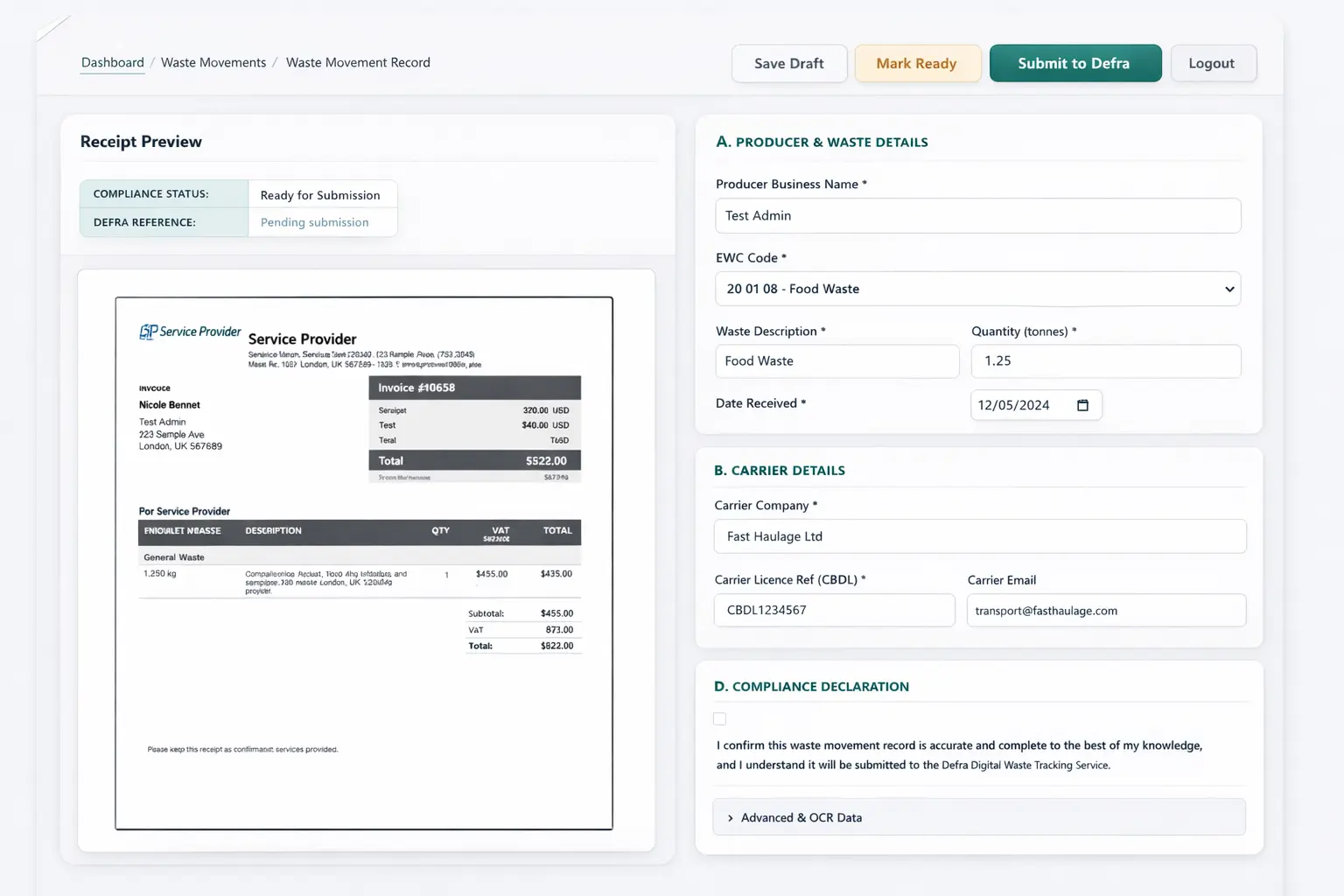 LogVey compliance platform mockup.